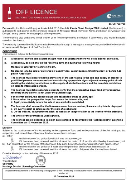 Zinnia Liquor Off License